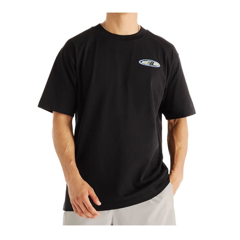 New Balance Crew Neck T-Shirt Heat Map Forward Thinker Mens Black MT62O0CV